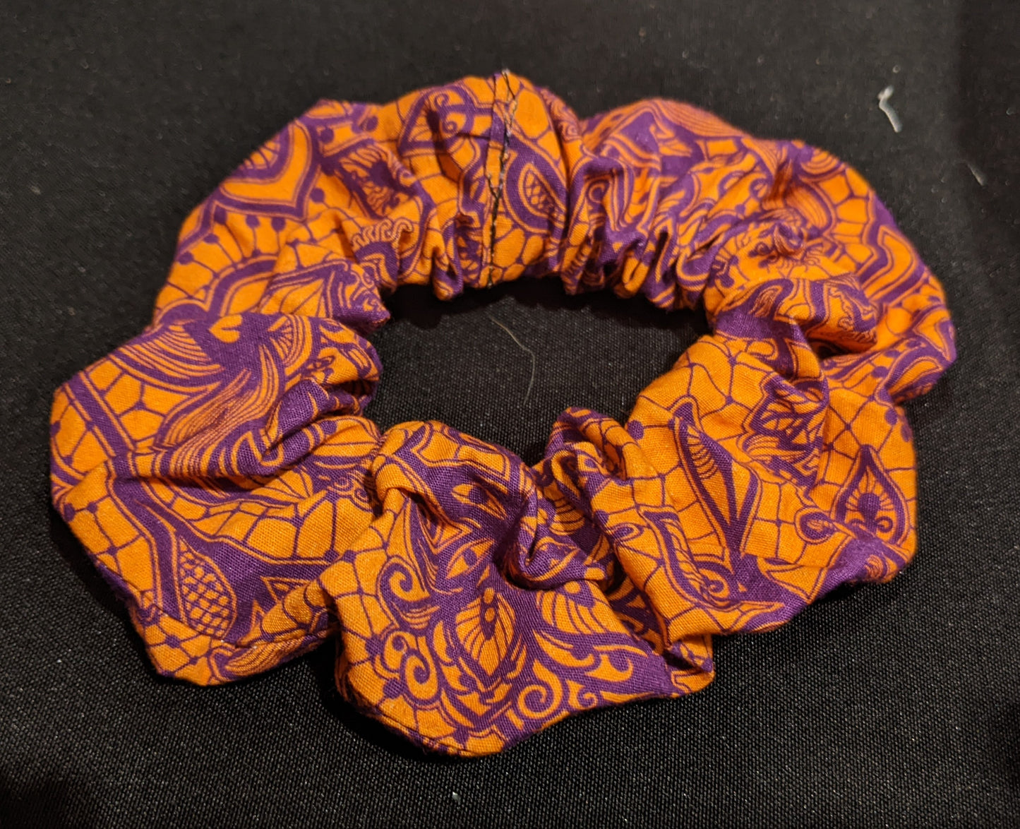 Scrunchie - Orange & Purple Lace
