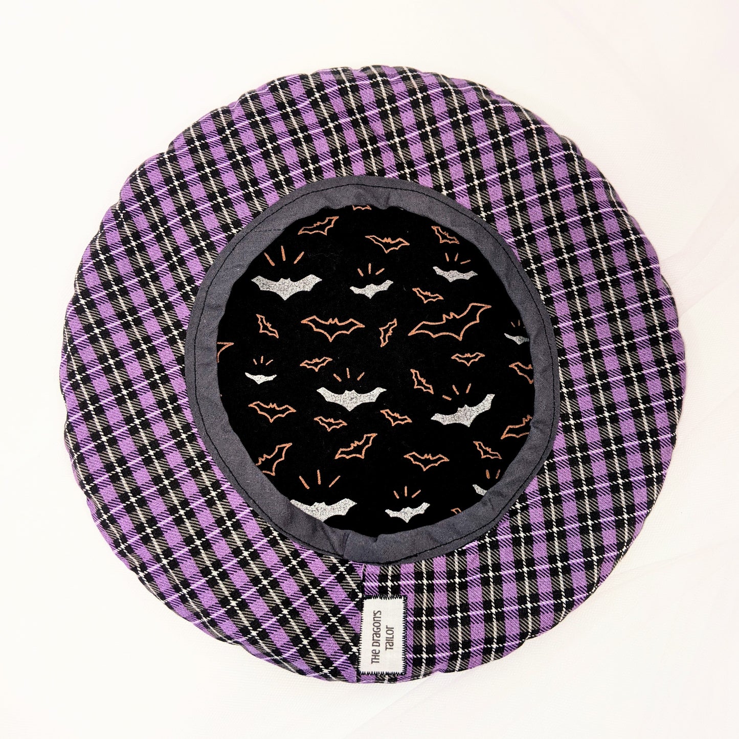 Reversible Bats/Purple Plaid Beret