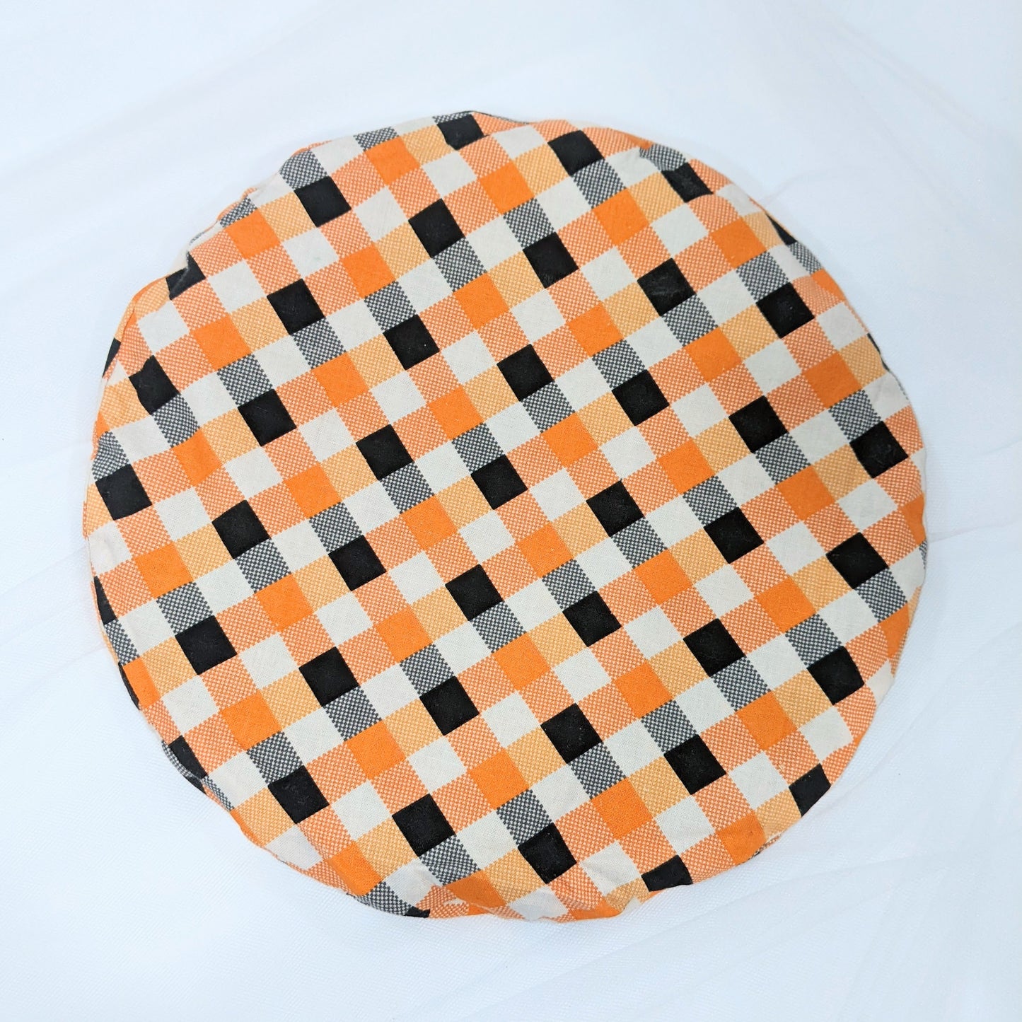 Reversible Grey Plaid/Orange Plaid Beret