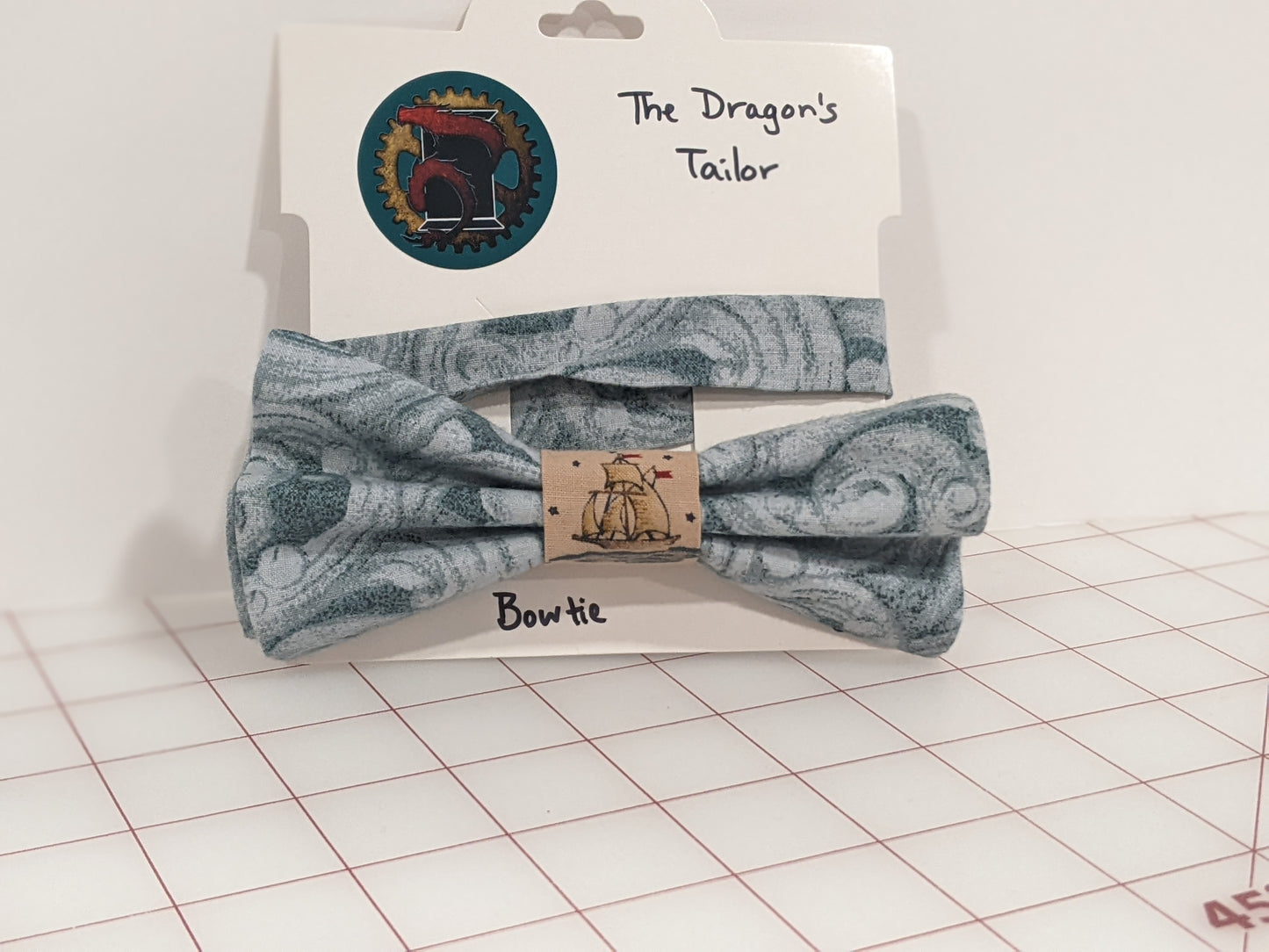 Bow Tie - Blue Swirls with Ship Accent