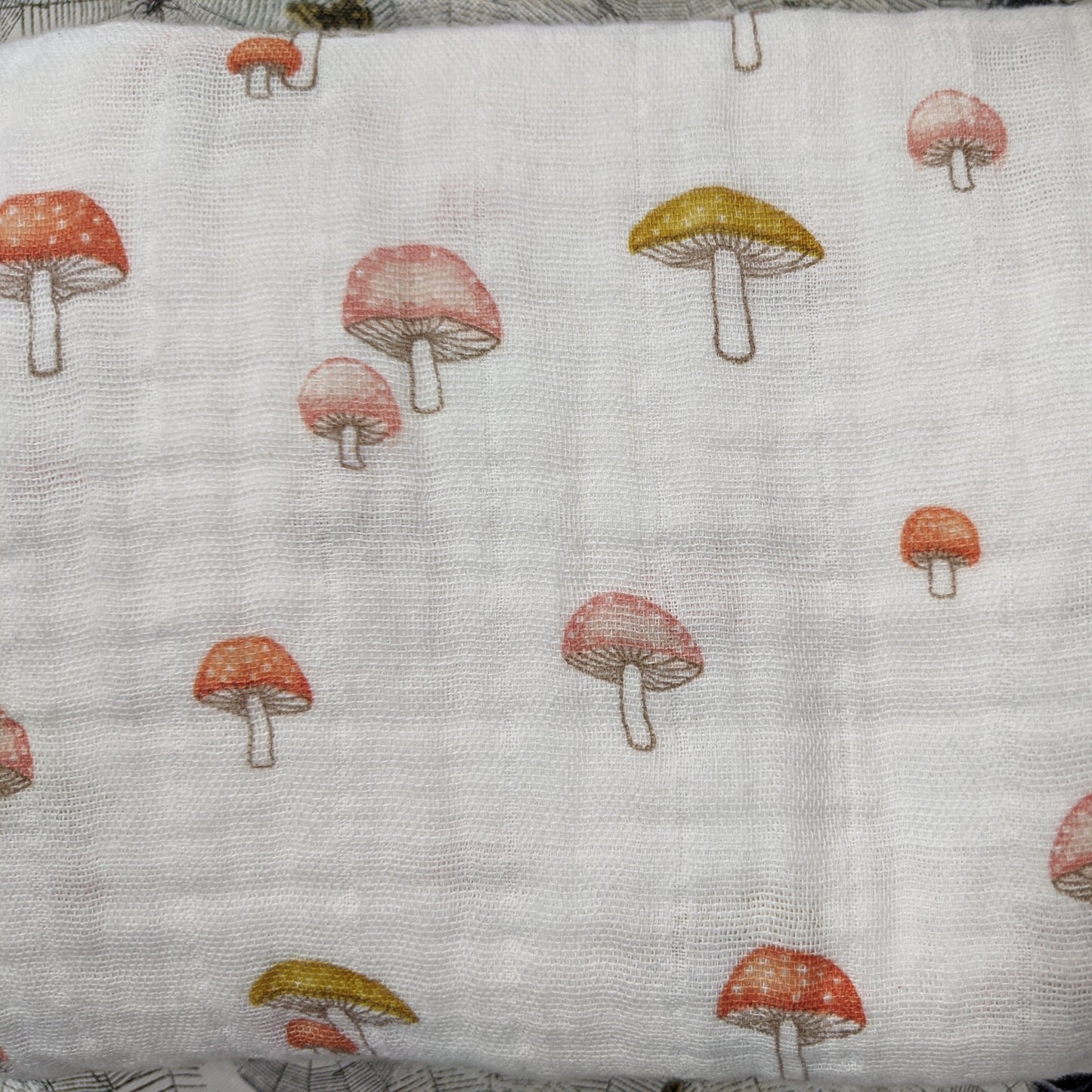 Swaddle Blanket / Gauze Scarf - Mushrooms